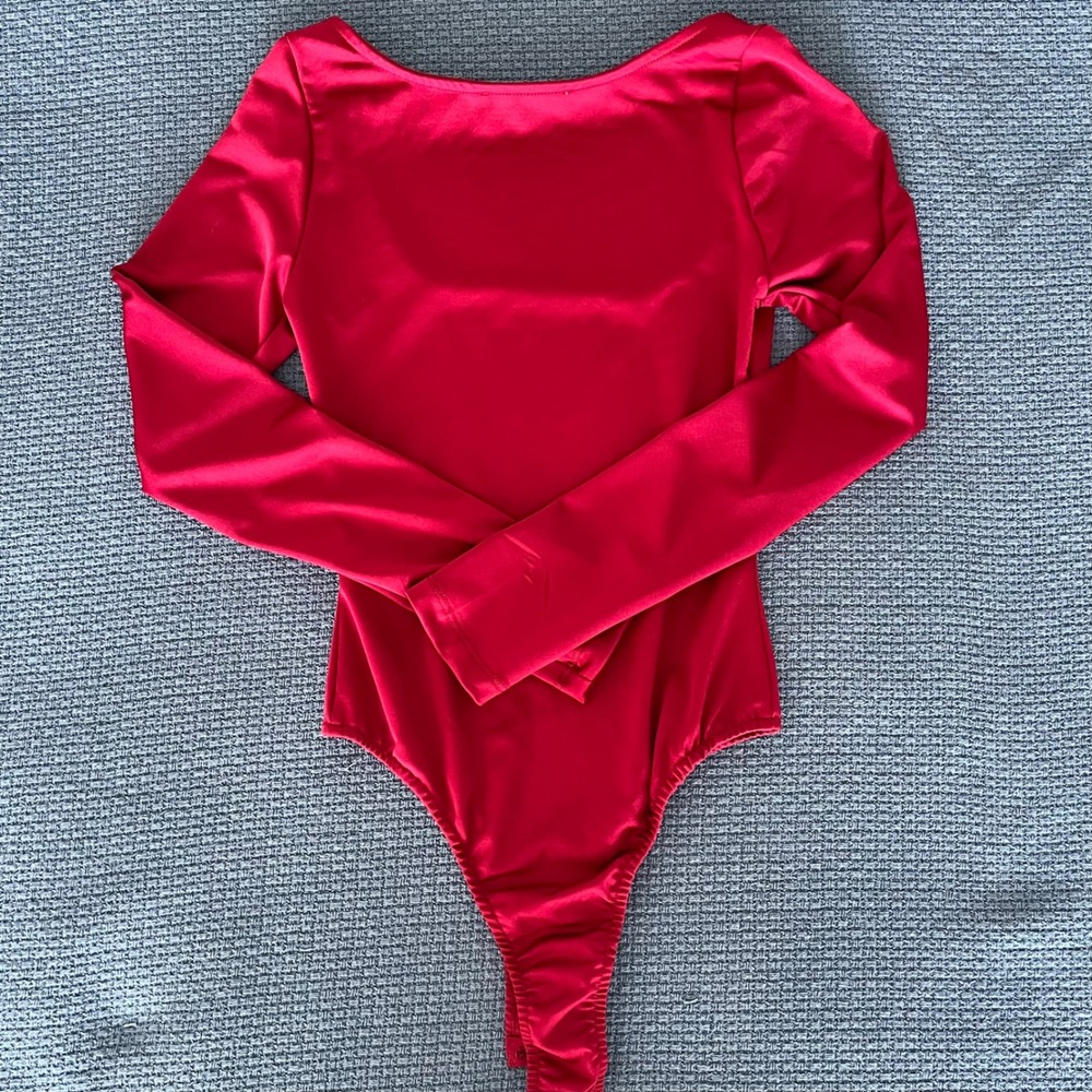 Princess Polly Bodysuit Red Long Sleeve Square Neck Top - Picture 8 of 8